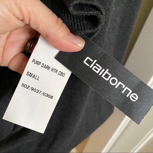 Claiborne Purple Gray Argyle Sweater - Picture 9 of 16